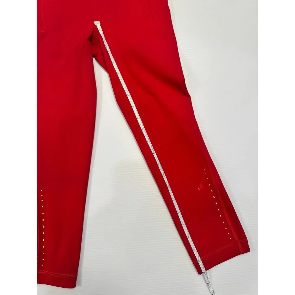 Lululemon Swift Speed High Rise Crop 21" Leggings 2 Dark Red Run Pockets Pilates - Picture 10 of 16